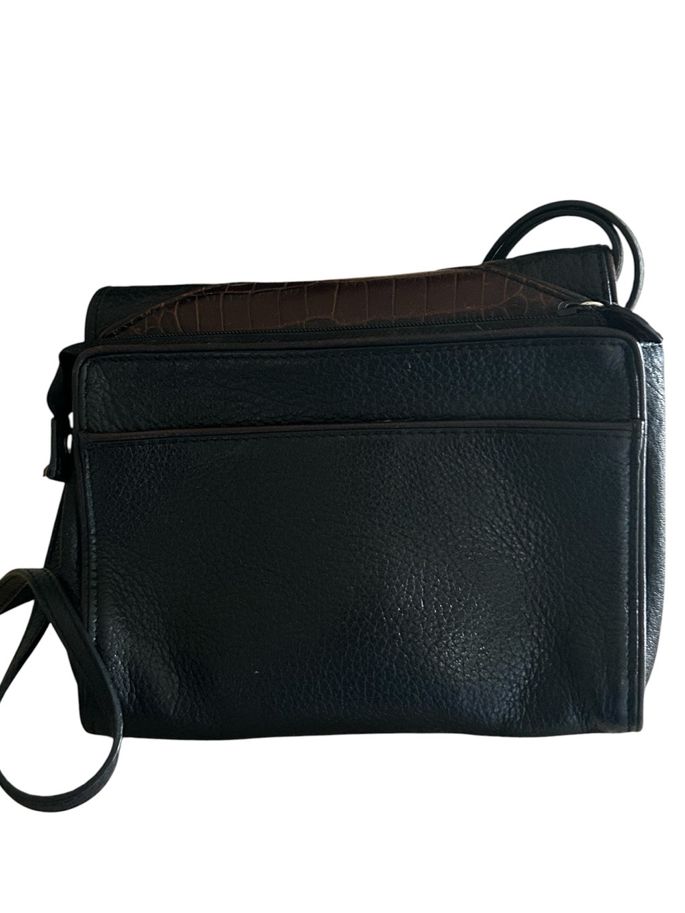 Brighton Nepal Pebbled Leather Croco-Embossed Crossbody Organizer - Picture 6 of 17